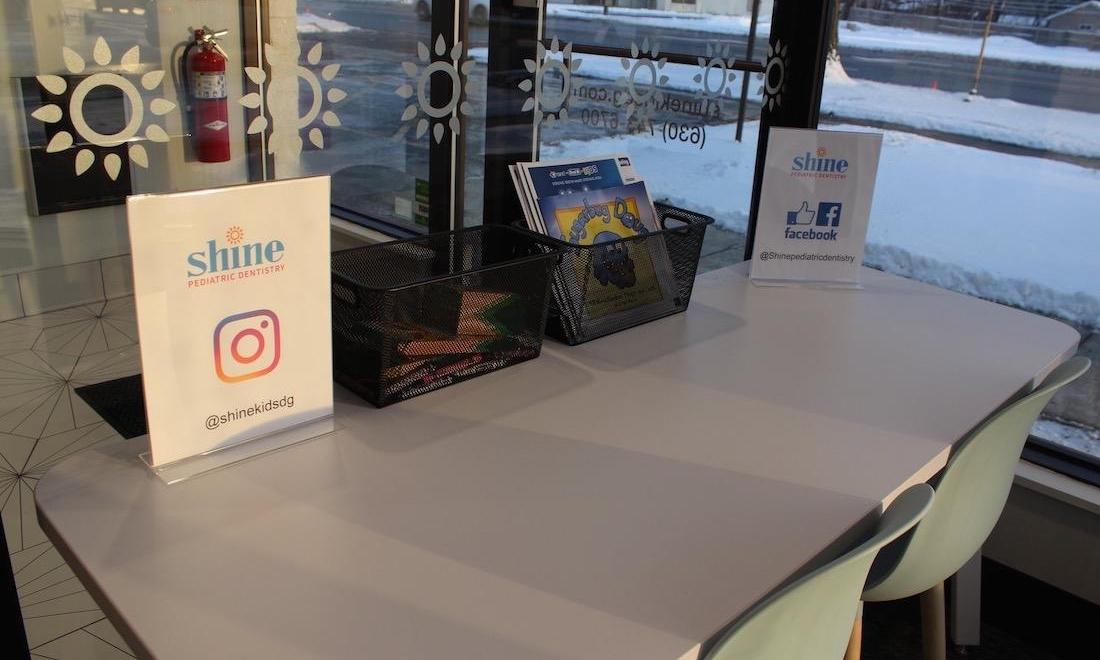 Activity table in our waiting room